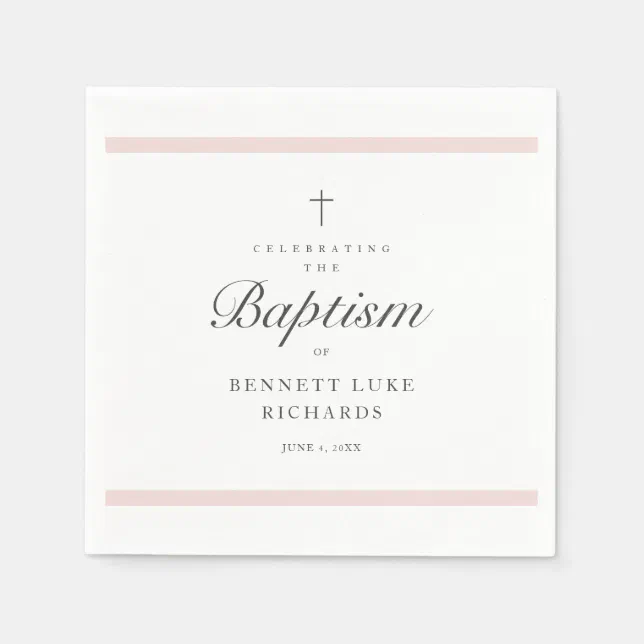 Modern Elegance Girls Baptism Napkins | Zazzle