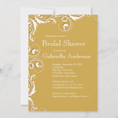 Modern Elegance Gold Bridal Shower Invitation