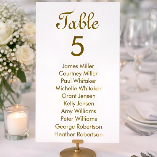 Modern Elegance Gold Table Number Seating