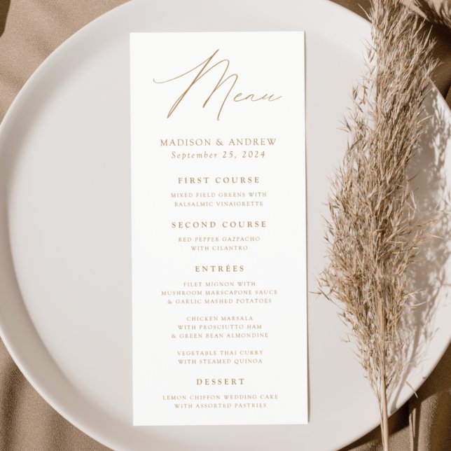 Modern Elegance Gold Wedding Menu (Creator Uploaded)