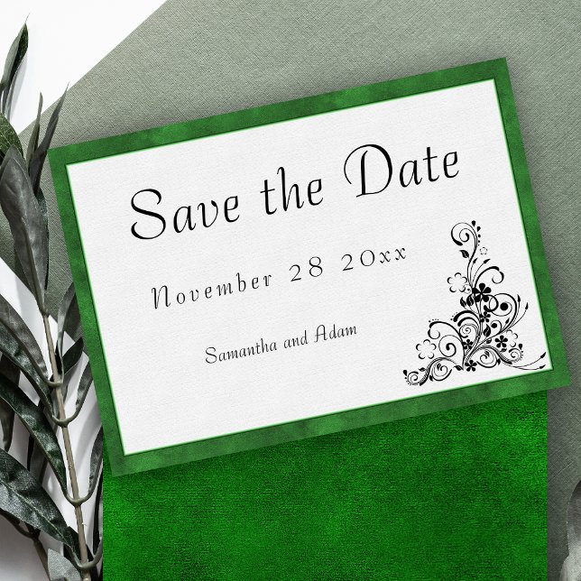 Modern Elegance Green Frame Wedding  Save The Date (Creator Uploaded)