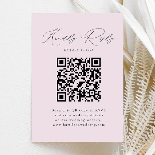 Modern Elegance Lavender QR Code RSVP Enclosure Card