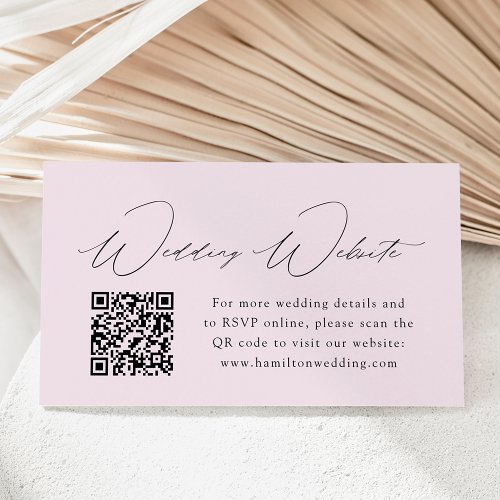 Modern Elegance Lavender Wedding Website QR Code Enclosure Card