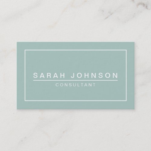 Modern Elegance Mint Green Business Card