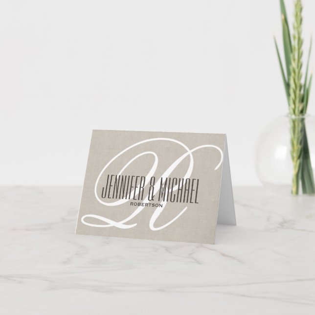 Modern Elegance Monogram Note Card (Front)