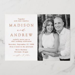 Modern Elegance Photo Wedding Foil Invitation