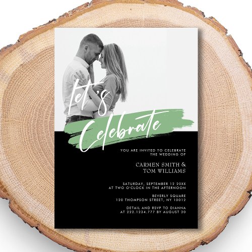 Modern Elegance Photo Wedding Invite Personalized