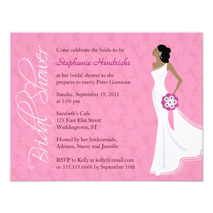Modern Elegance Pink Bridal Shower Personalized Invitation