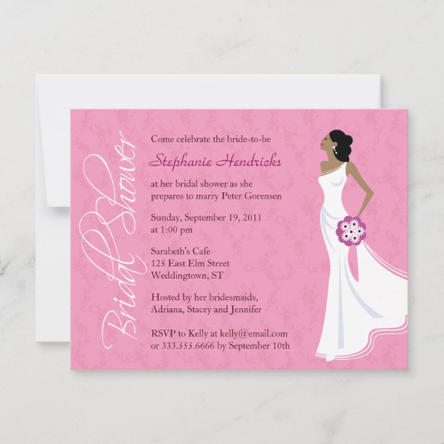 Modern Elegance Pink Bridal Shower Invitation (Front)