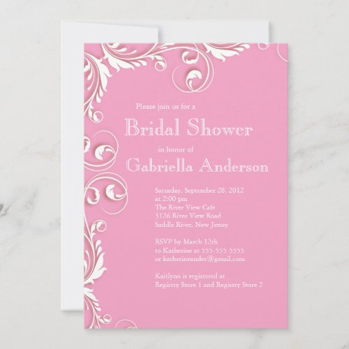 Modern Elegance Pink Bridal Shower Invitation