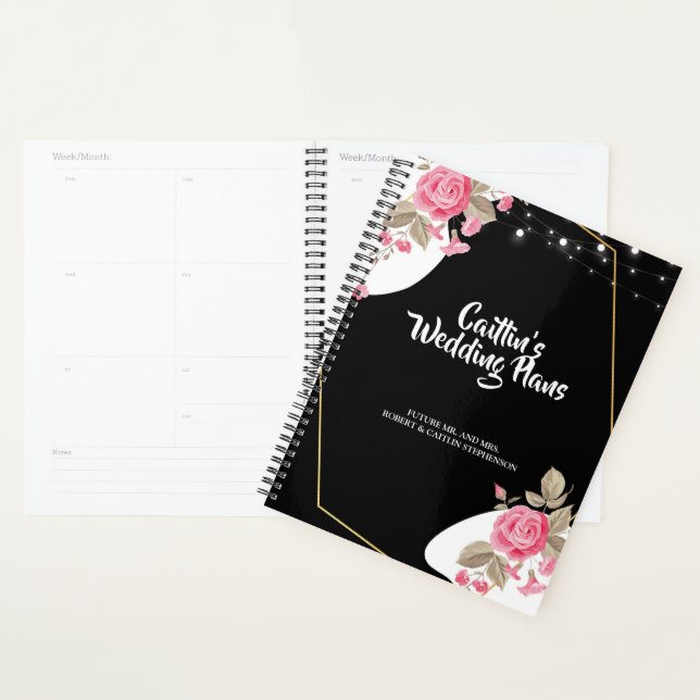 Modern Elegance Pink Floral string Wedding planner (Display)