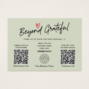 Modern elegance script trendy QR code gift card