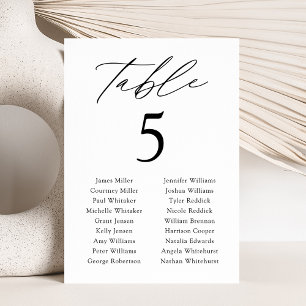 Modern Elegance Table Number Seating Chart