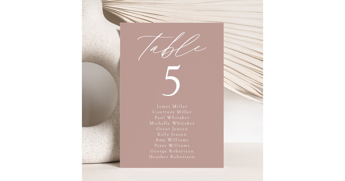 Modern Elegance Table Number Seating Chart Zazzle