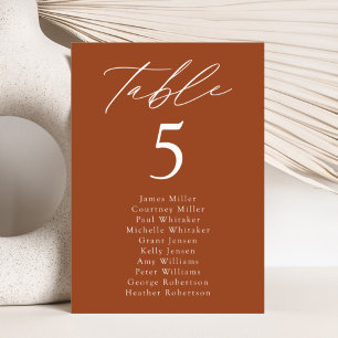 Modern Elegance Table Number Seating Chart