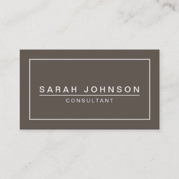 Modern Elegance Taupe Gray Business Card by CoutureBusiness at Zazzle