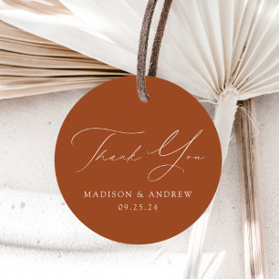 Modern Elegance Terracotta Wedding Thank You Favor Tags