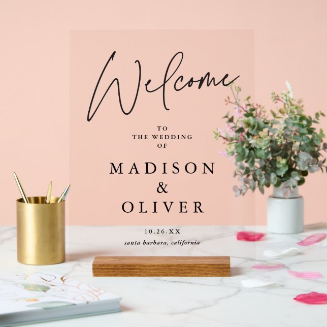 Modern Elegance Wedding Welcome Sign (Wedding)