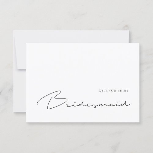 Modern Elegance will you be my bridesmaid card