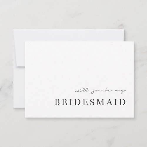 Modern Elegance will you be my bridesmaid cards