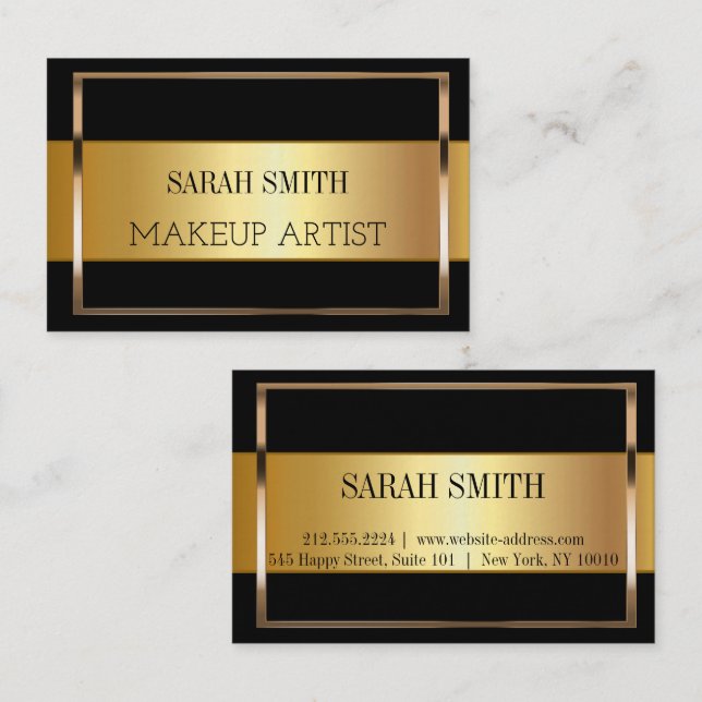 Modern Eleganht black gold Business  Business Card (Front/Back)