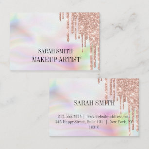 Modern Eleganht opal, drops golden rose  Business  Card