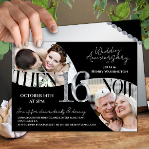 Modern Elegant 16th Wedding Anniversary Invitation