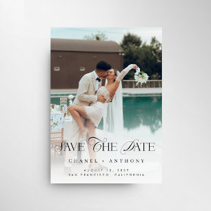 Modern Elegant 1 Photo Classy Aesthetic Wedding Save The Date