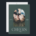 Modern elegant 1 photo typography green Christmas Cards<br><div class="desc">Modern elegant trendy typography hunter green Christmas 1 photo typography holiday card</div>