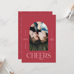 Modern elegant 1 photo typography red christmas