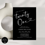 Modern Elegant 21st Birthday Party Invitation<br><div class="desc">Celebrate in style with our Modern Elegant 21st Birthday Party Invitation! Featuring a sleek design with bold typography and sophisticated accents, this invitation perfectly captures the excitement of reaching such a major milestone. Whether you’re planning a chic soirée or a fun-filled celebration, this invitation sets the tone for an unforgettable...</div>