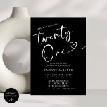 Modern Elegant 21st Birthday Party Invitation<br><div class="desc">Celebrate in style with our Modern Elegant 21st Birthday Party Invitation! Featuring a sleek design with bold typography and sophisticated accents, this invitation perfectly captures the excitement of reaching such a major milestone. Whether you’re planning a chic soirée or a fun-filled celebration, this invitation sets the tone for an unforgettable...</div>