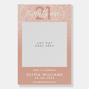 Modern Elegant 21st Birthday Photo Frame Foam Board