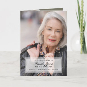 Modern Elegant 3-Photo Folded Funeral Program