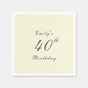 Modern Elegant 40th Birthday Party Paper Napkins