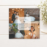 Modern Elegant 4 Photo Collage Wedding Thank You Magnetic Invitation<br><div class="desc">Modern Elegant 4 Photo Collage Wedding Thank You Card</div>