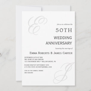 Modern Elegant 50th Anniversary Invitation