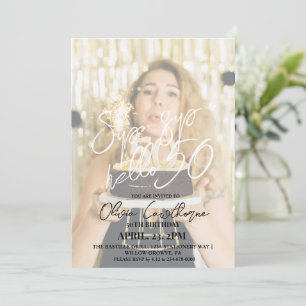 Modern & Elegant 50th Photo Birthday  Invitation