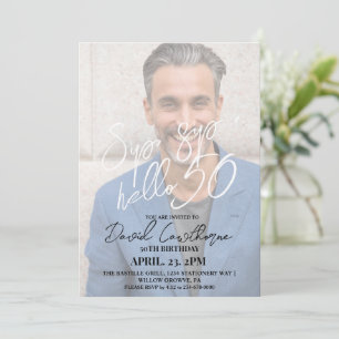 Modern & Elegant 50th Photo Birthday  Invitation