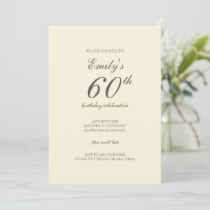 Modern Elegant 60th Birthday Party Invitation