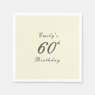 Modern Elegant 60th Birthday Party Paper Napkins