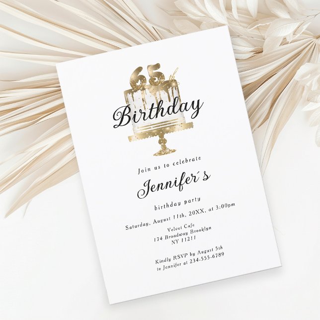 Modern, elegant 65. Birthday invitation (Creator Uploaded)