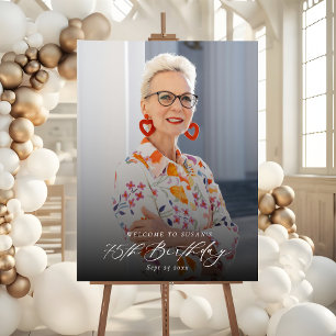 Modern Elegant 75th Birthday Party Photo Welcome Foam Board