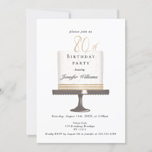 Modern, elegant 80. birthday invitation