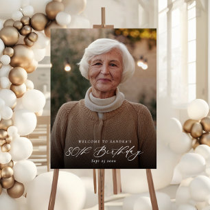 Modern Elegant 80th Birthday Party Photo Welcome Foam Board