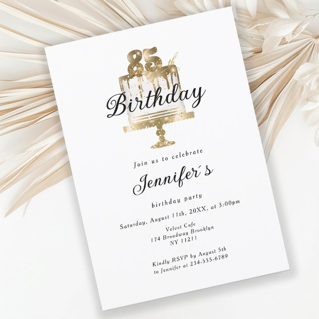 Modern, elegant 85. Birthday invitation (Creator Uploaded)