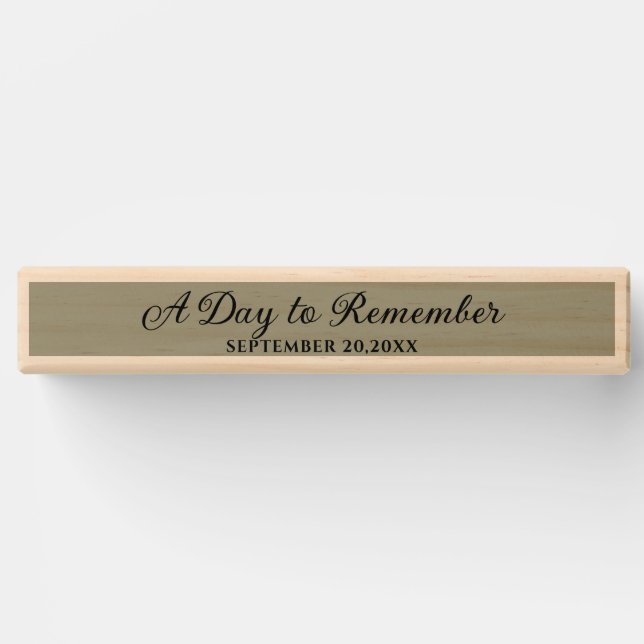Modern Elegant "A Day to Remember" Wedding Game Topple Tower (Front)