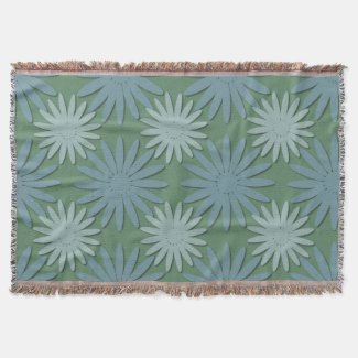 Modern Elegant Abstract Art Green Floral Pattern