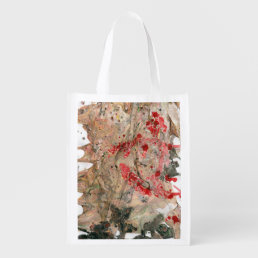 Modern Elegant Abstract Art Template Custom Grocery Bag