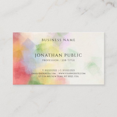 Modern Elegant Abstract Art Template Simple Trendy Business Card
